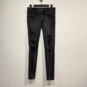 American Eagle Outfitters Super Super Stretch Jegging Distressed Vintage Wash 2L